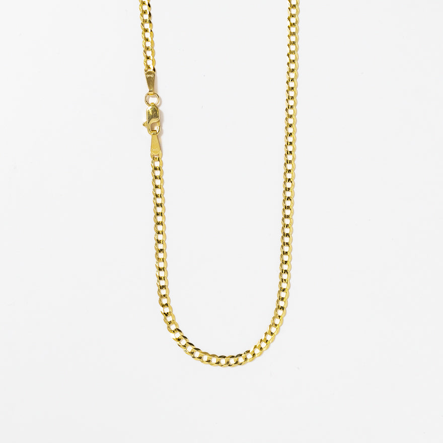 2.6mm Curb Chain in 10K Yellow Gold (24")