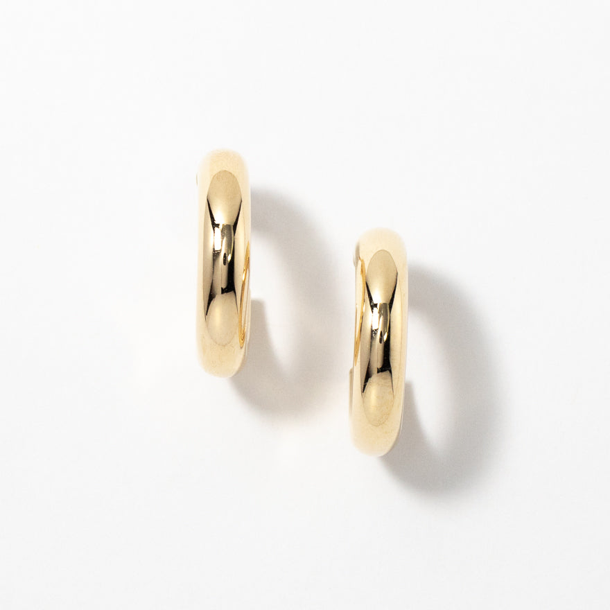 4x18mm Hoop Stud Earrings in 10K Yellow Gold