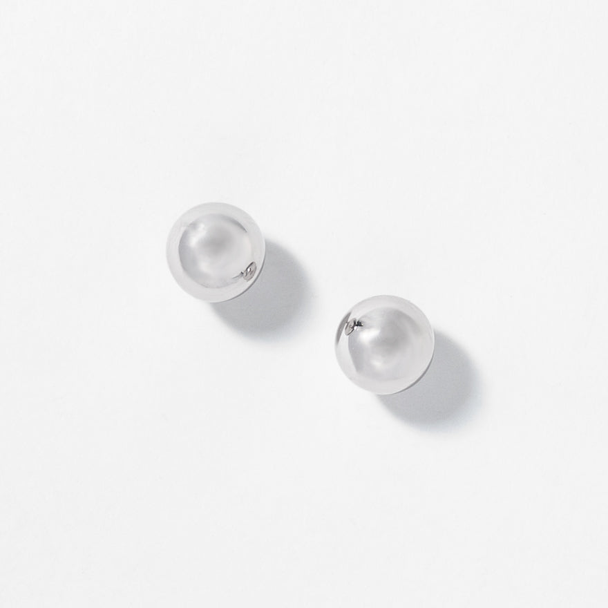 Ball Stud Earrings in 10K White Gold