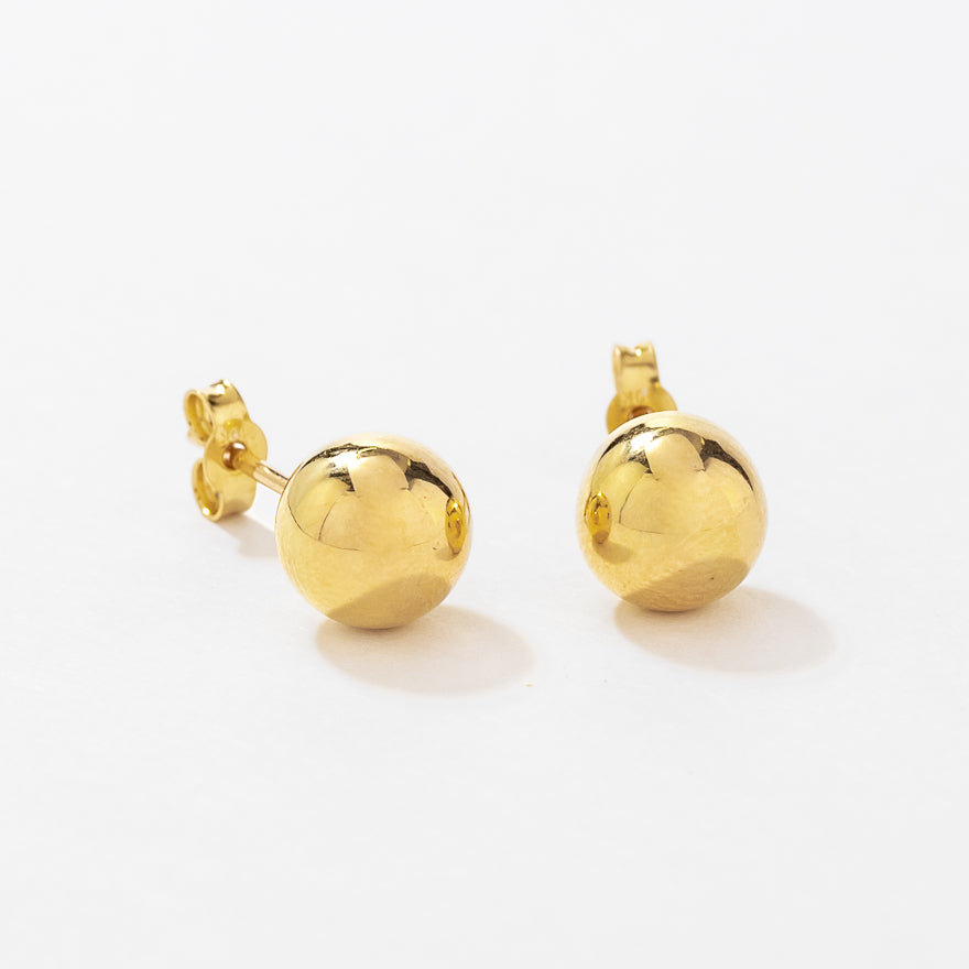 Ball Stud Earrings in 10K Yellow Gold