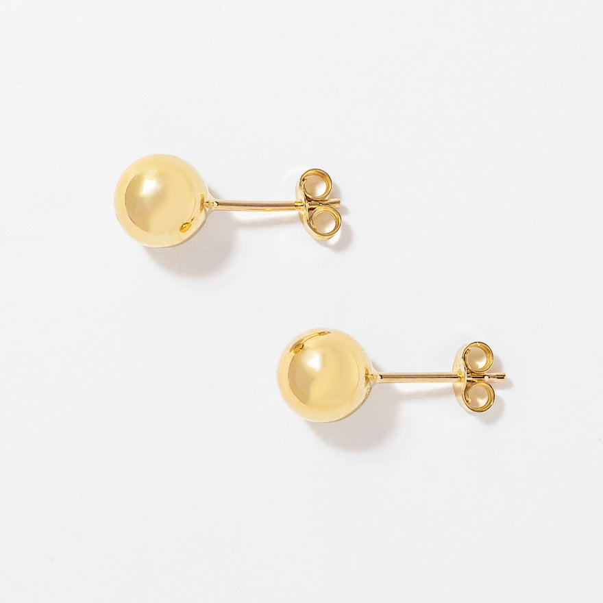 Ball Stud Earrings in 10K Yellow Gold