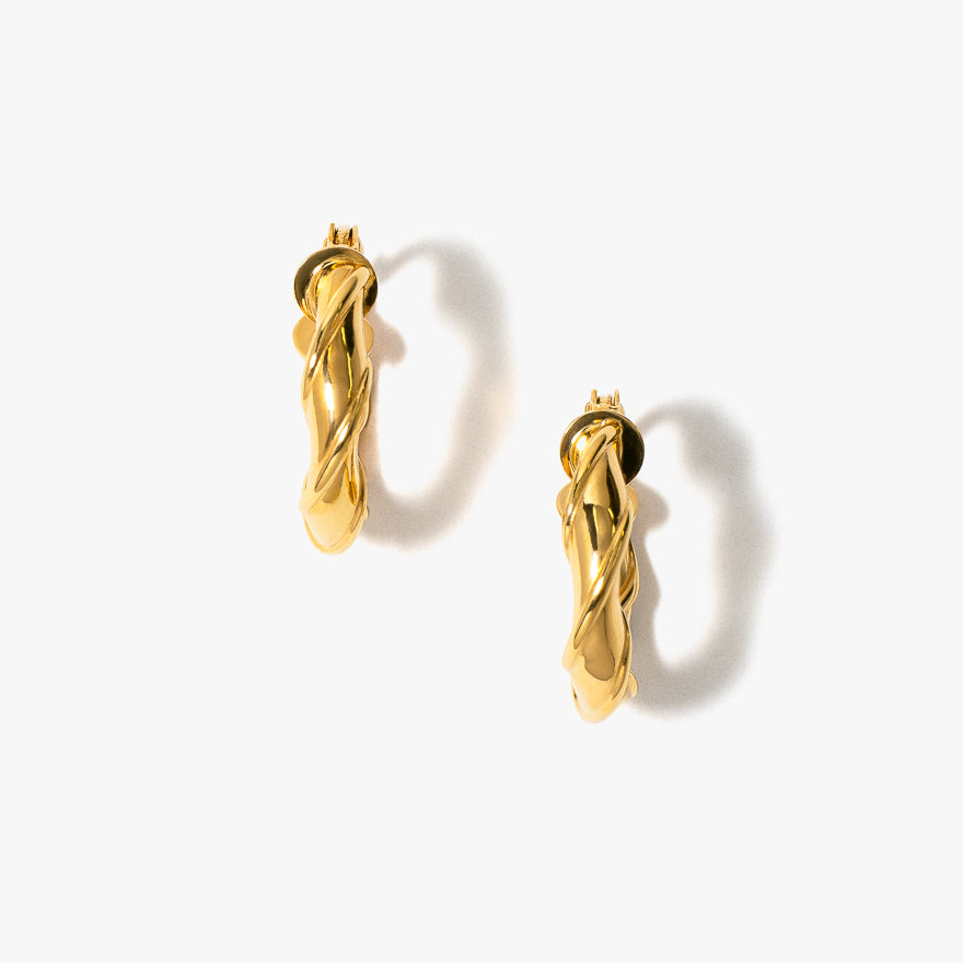 Twist Hoop Earrings in 14K Yellow Gold