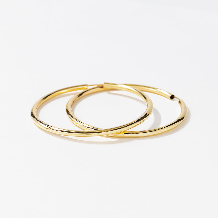 40mm Sleeper Earrings in 10K Yellow Gold