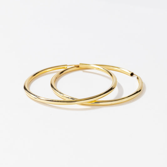 40mm Sleeper Earrings in 10K Yellow Gold