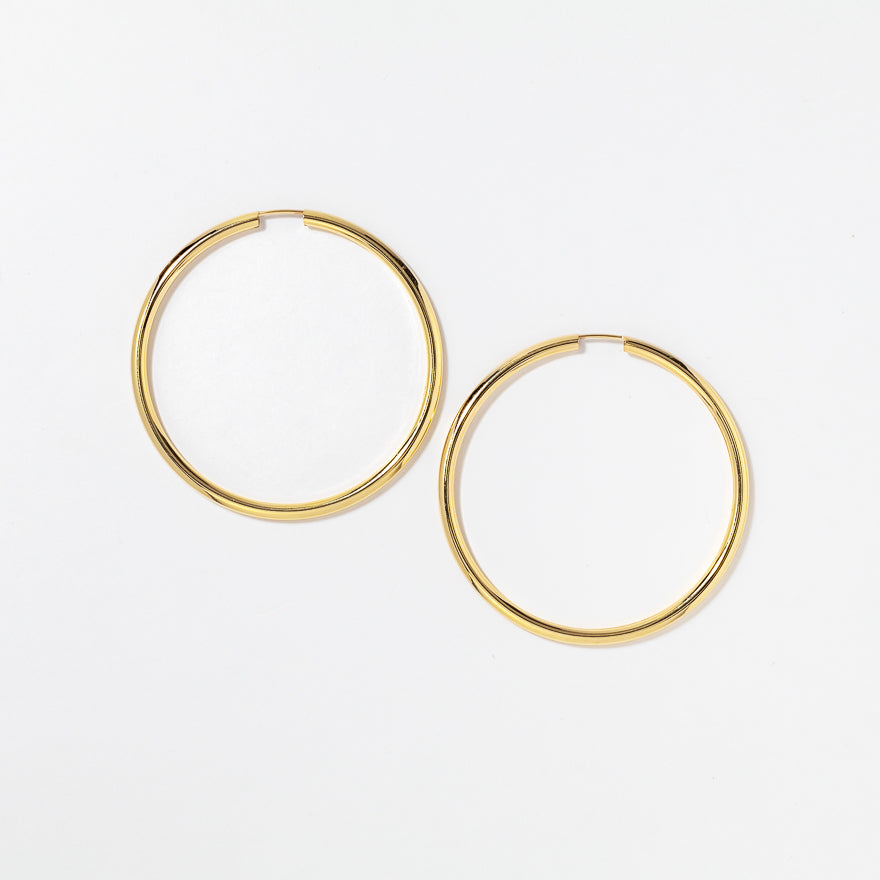 40mm Sleeper Earrings in 10K Yellow Gold