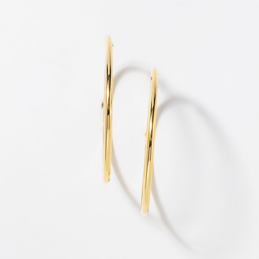 40mm Sleeper Earrings in 10K Yellow Gold