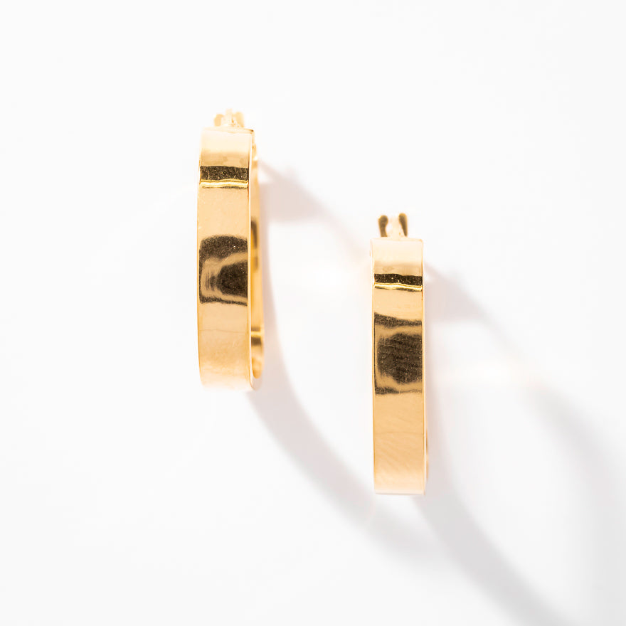 Square Hoop Earrings in 10K Yellow Gold