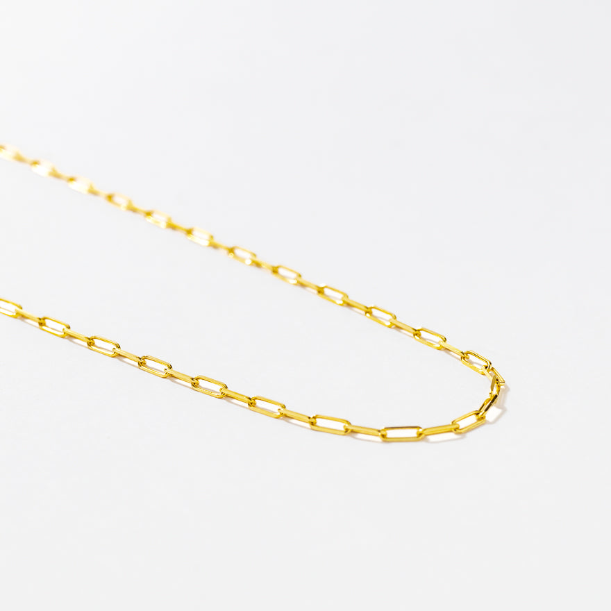 10K Yellow Gold Paper Clip Chain (18”)