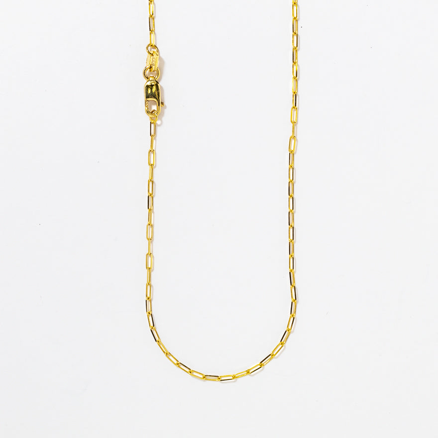 10K Yellow Gold Paper Clip Chain (18”)