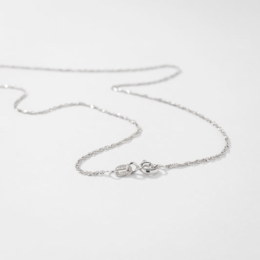 10K White Gold 1.00mm Singapore Chain (20")