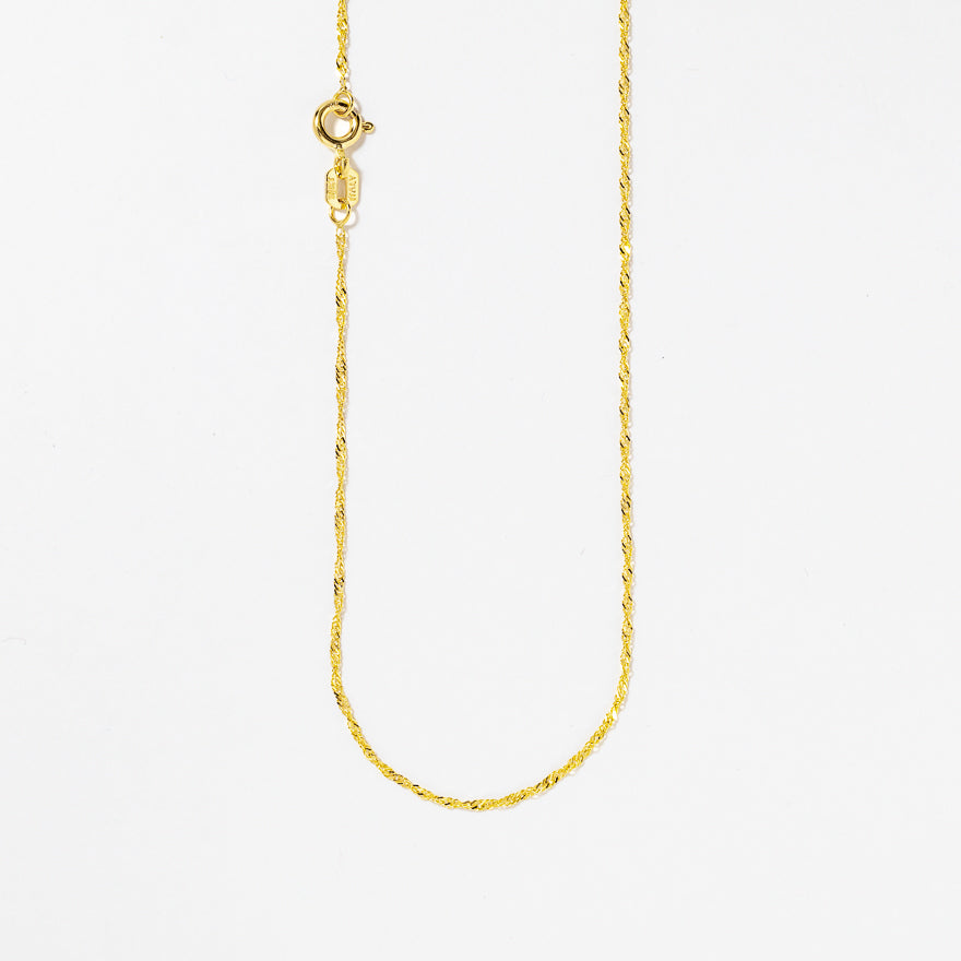 10K Yellow Gold 1.00mm Singapore Chain (20")