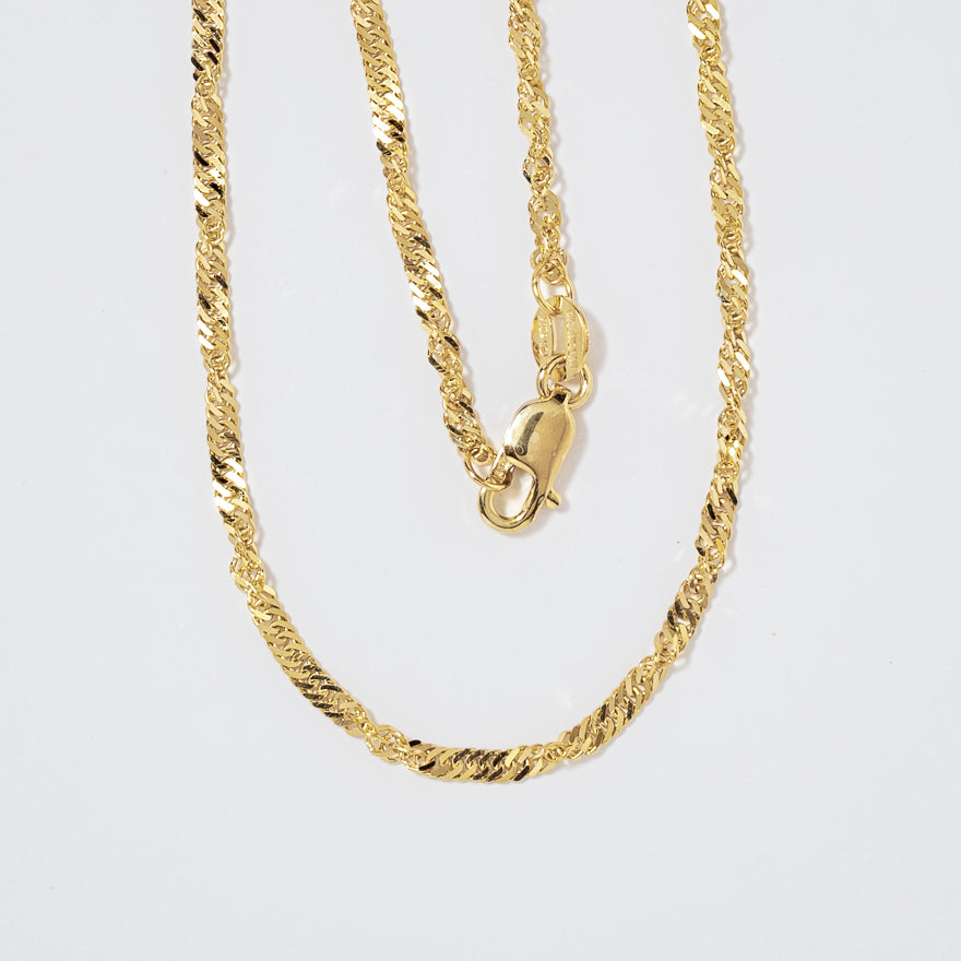 10K Yellow Gold 1.7mm Singapore Chain (18")