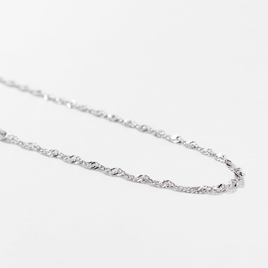 10K White Gold 1.7mm Singapore Chain (18")