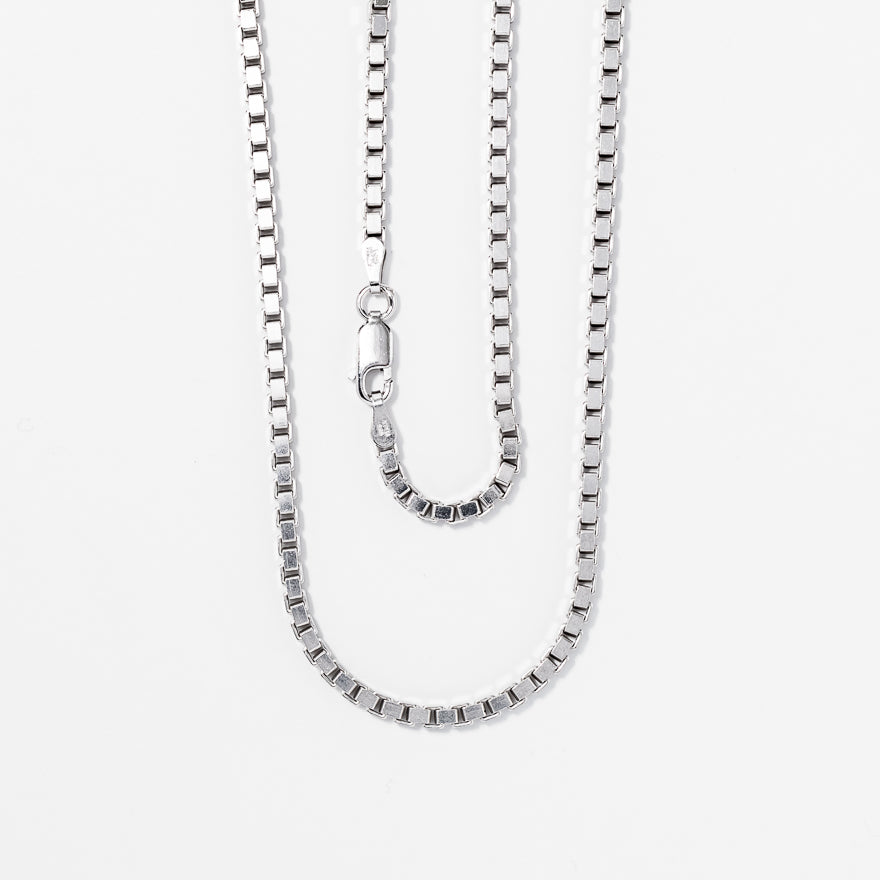 2.3mm Silver Box Chain (22")