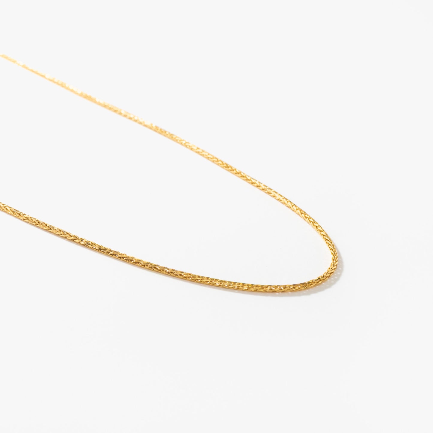 1.00mm 10K Yellow Gold Diamond Cut Wheat Chain (18")