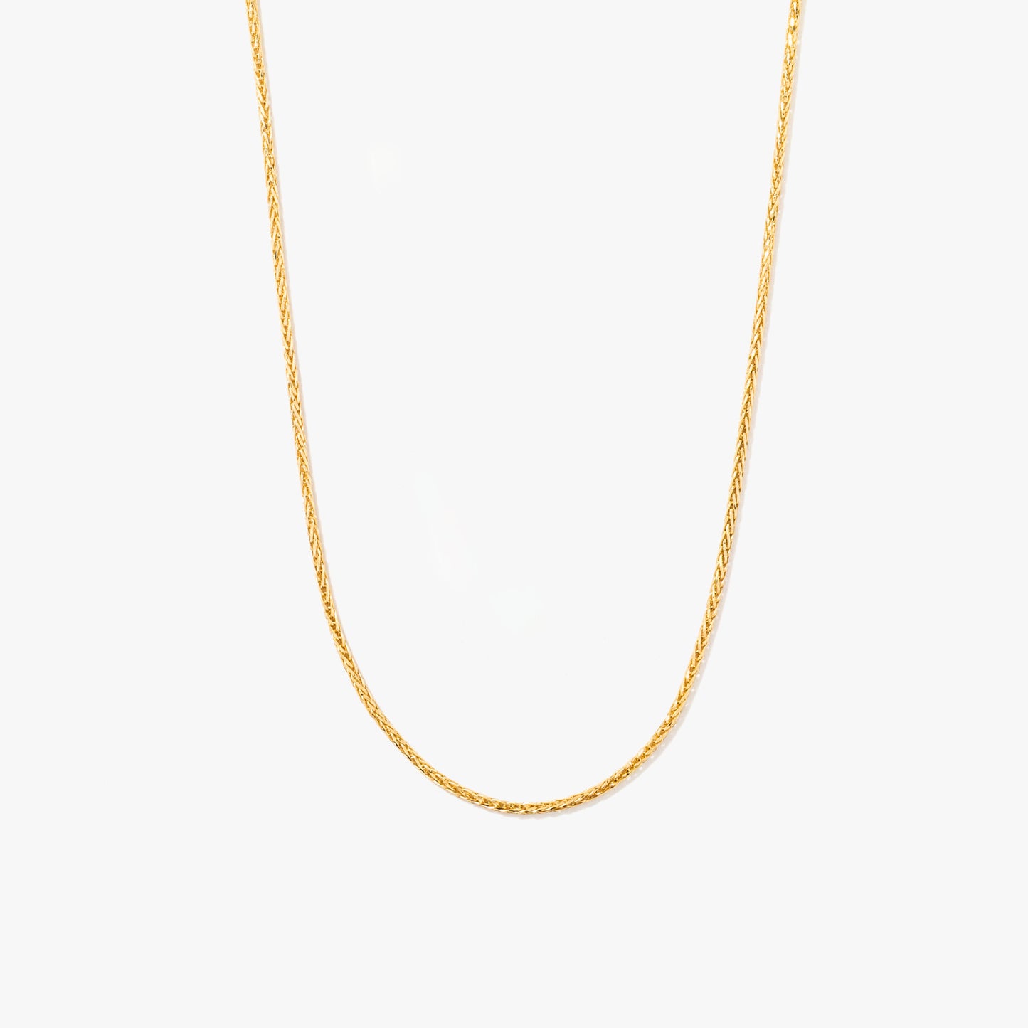 1.00mm 10K Yellow Gold Diamond Cut Wheat Chain (18")