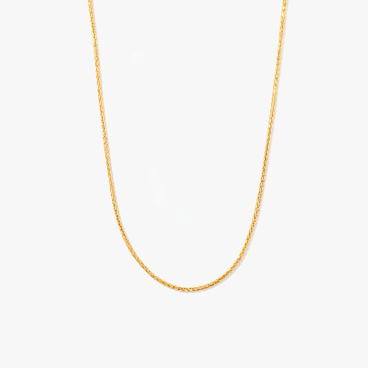 1.00mm 10K Yellow Gold Diamond Cut Wheat Chain (18")
