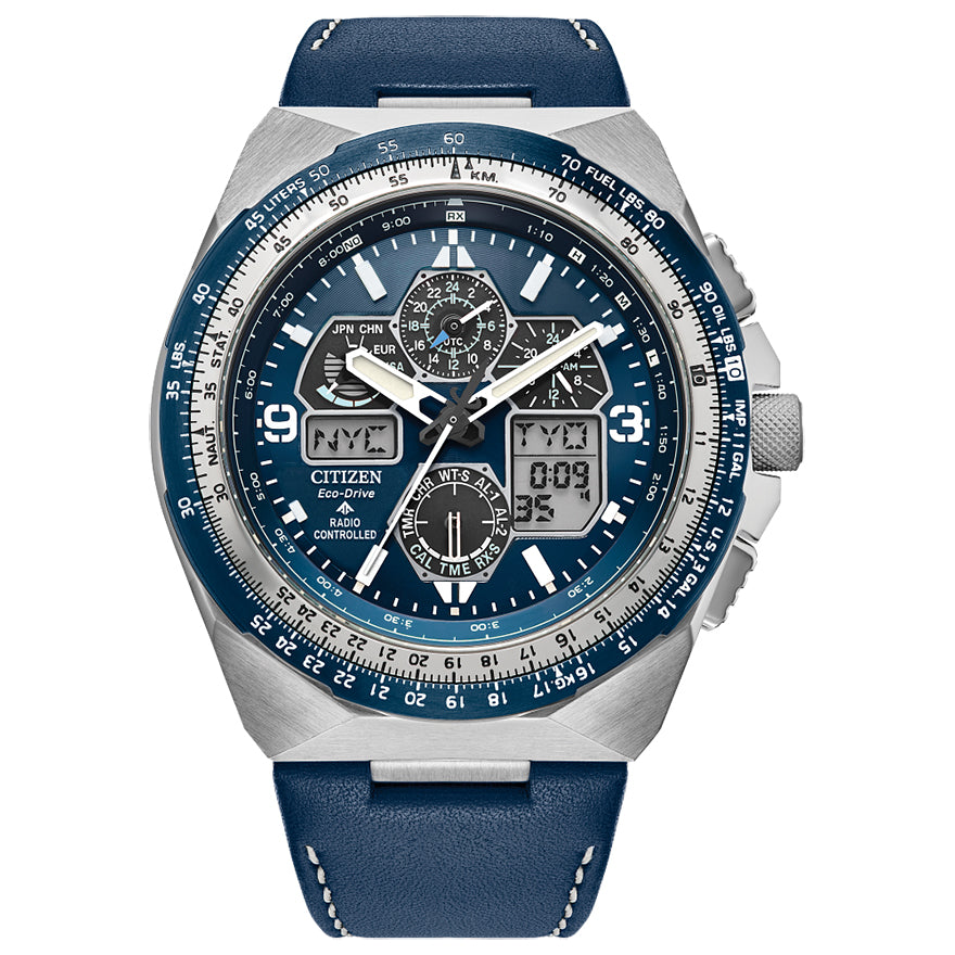 Citizen Eco-Drive Promaster Skyhawk A-T Blue Dial Leather Strap | JY81