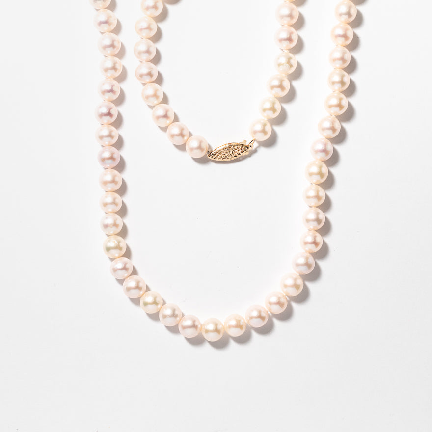 Pearl Strand Necklace in 14K Yellow Gold (30")