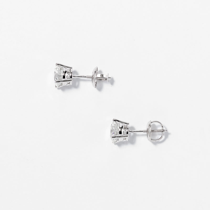 Lab Grown Diamond Stud Earrings in 14K White Gold (1.50 ct tw)