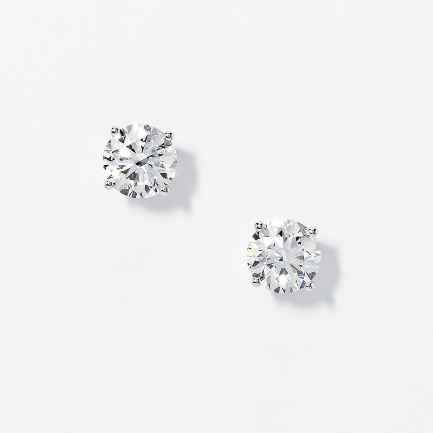 Lab Grown Diamond Stud Earrings in 14K White Gold (1.50 ct tw)