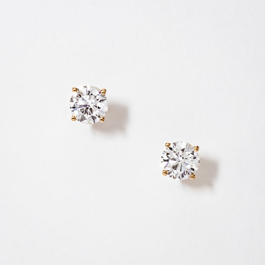 Lab Grown Diamond Stud Earrings in 14K Yellow Gold (1.00 ct tw)