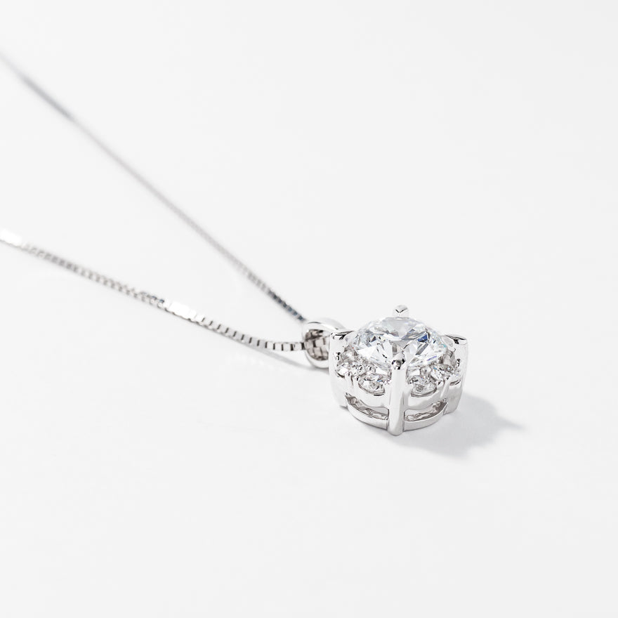 Lab Grown Diamond Necklace in 14K White Gold (1.34 ct tw)