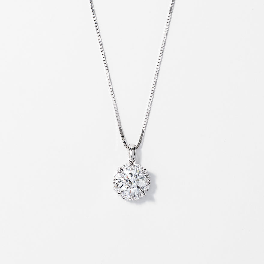 Lab Grown Diamond Necklace in 14K White Gold (1.34 ct tw)