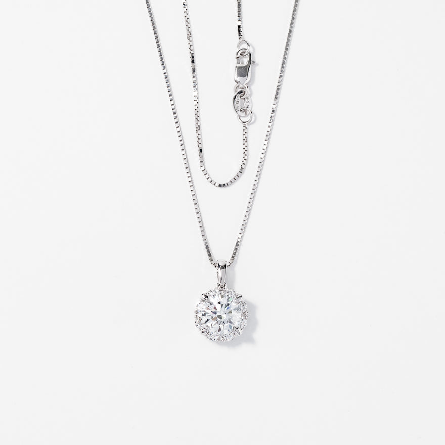 Lab Grown Diamond Necklace in 14K White Gold (1.34 ct tw)