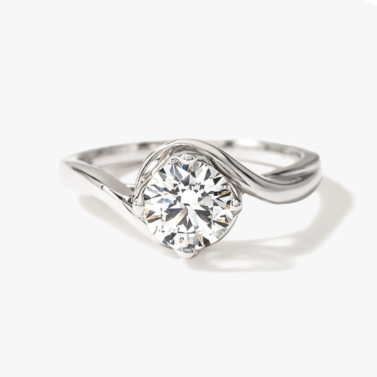 Lab Grown Round Cut Diamond Engagement Ring in 14K White Gold (1.00 ct tw)