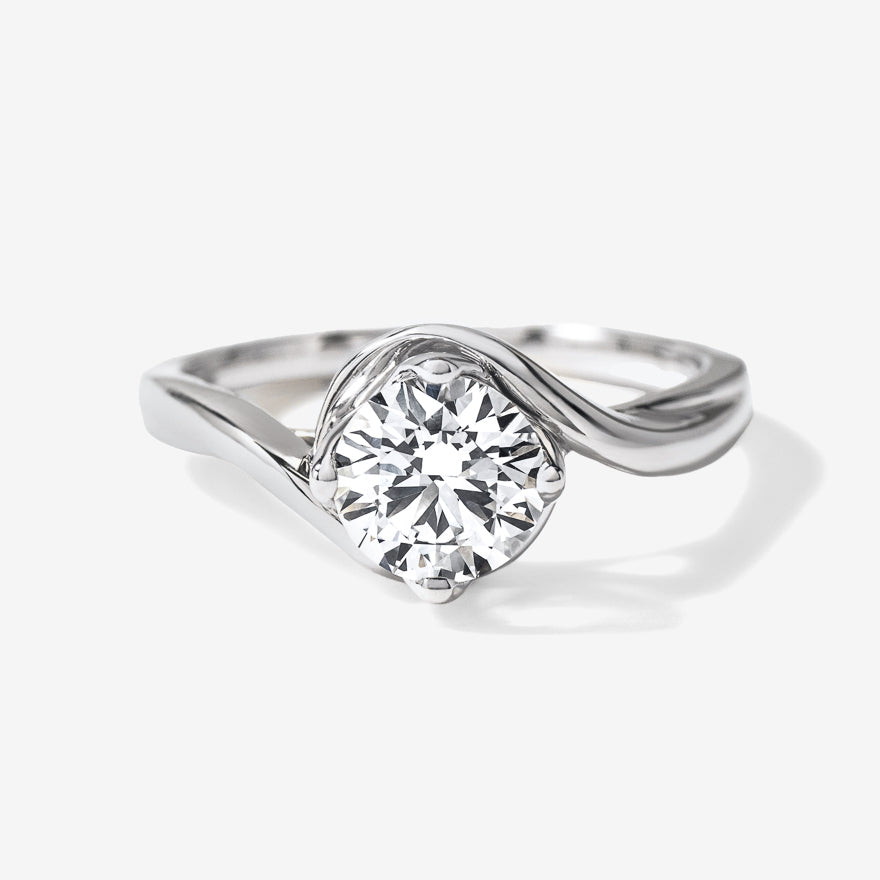 Lab Grown Round Cut Diamond Engagement Ring in 14K White Gold (1.00 ct tw)