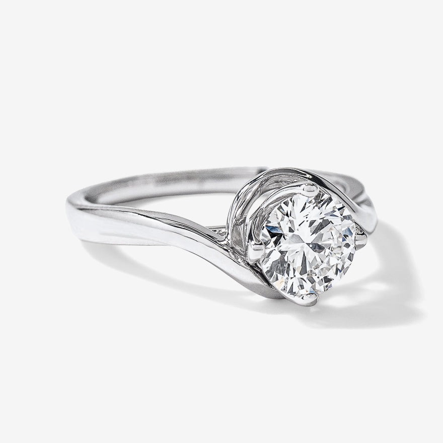 Lab Grown Round Cut Diamond Engagement Ring in 14K White Gold (1.00 ct tw)