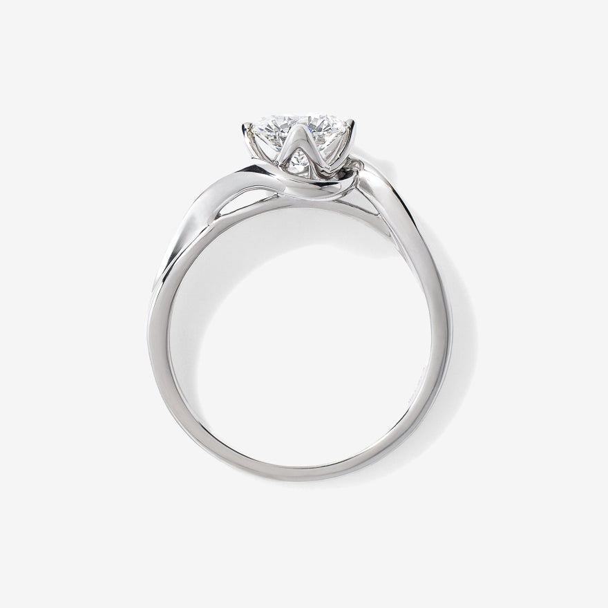 Lab Grown Round Cut Diamond Engagement Ring in 14K White Gold (1.00 ct tw)