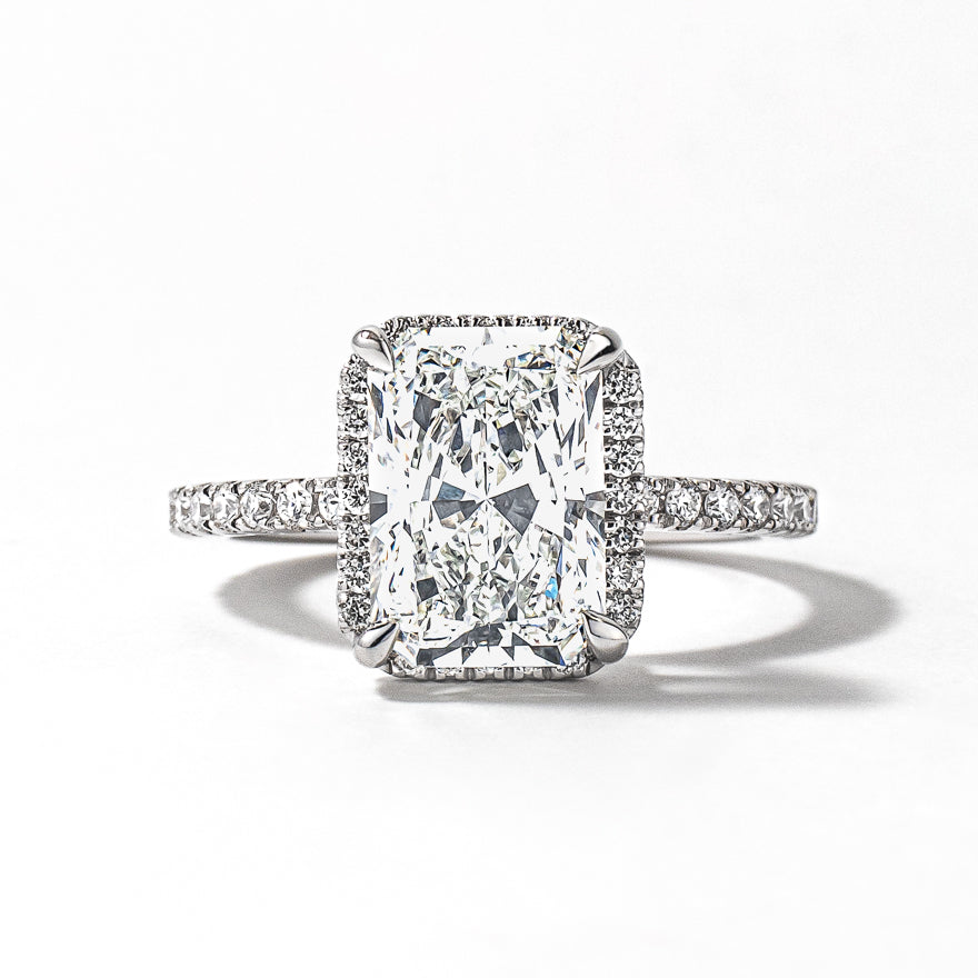 Radiant Cut Lab Grown Diamond Engagement Ring in 18K White Gold (3.55 ct tw)