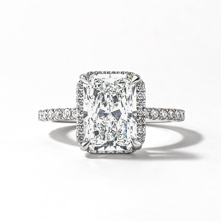 Radiant Cut Lab Grown Diamond Engagement Ring in 18K White