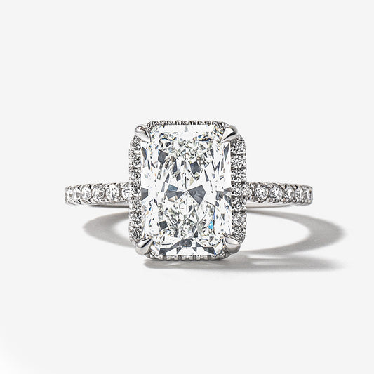 Radiant Cut Lab Grown Diamond Engagement Ring in 18K White Gold (3.55 ct tw)