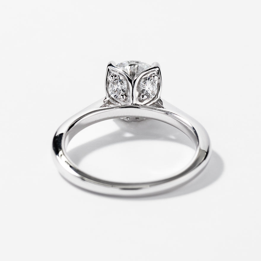 Lab Grown Round Cut Diamond Engagement Ring 14K White Gold (2.48 ct