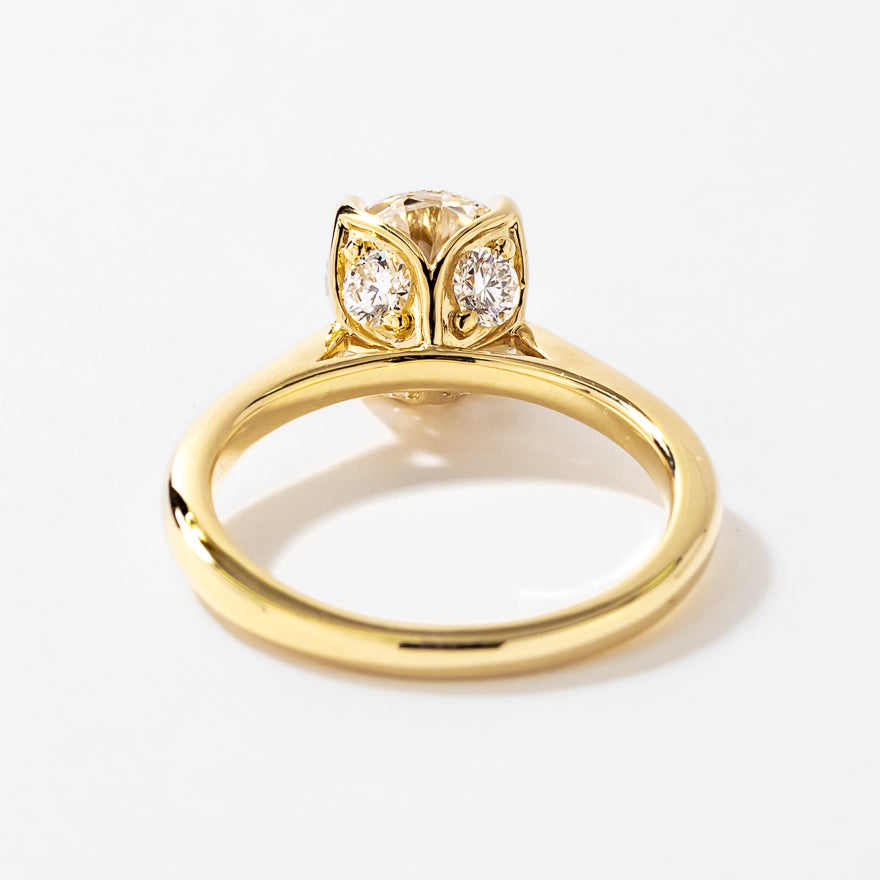 Lab Grown Round Cut Diamond Engagement Ring 14K Yellow Gold (2.48 c