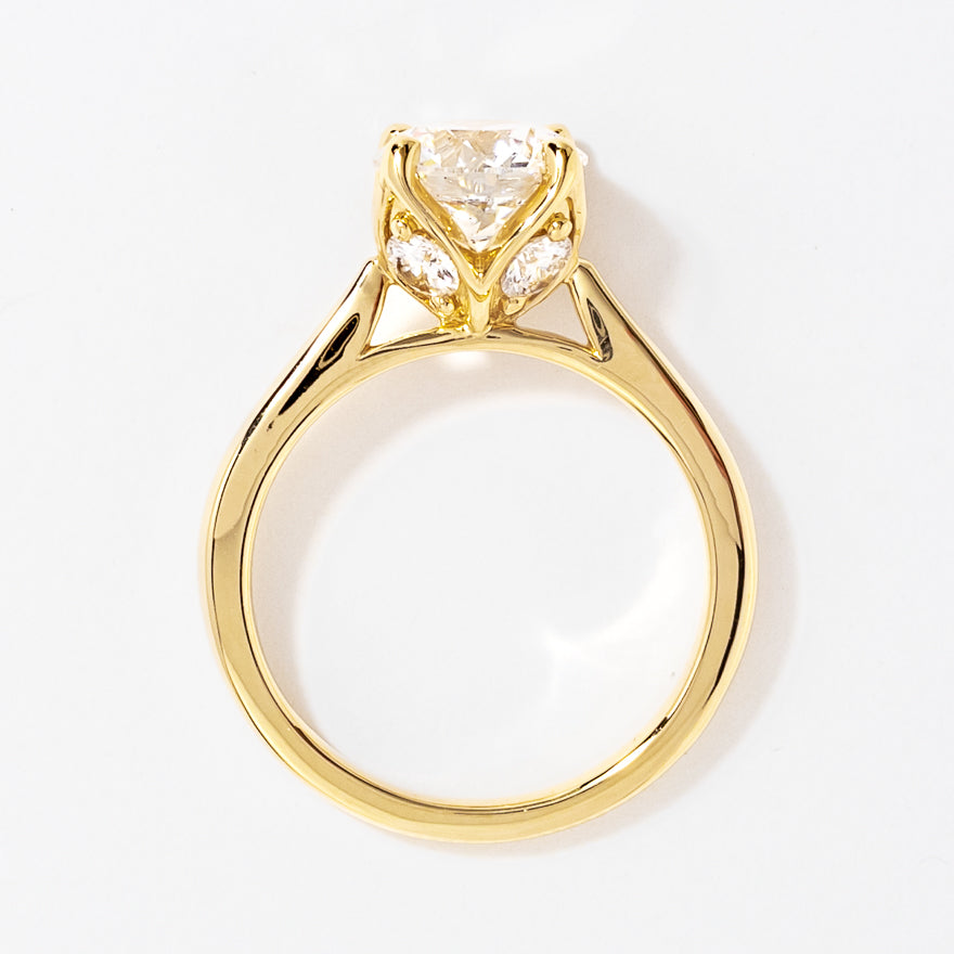 Lab Grown Round Cut Diamond Engagement Ring 14K Yellow Gold (2.48 c