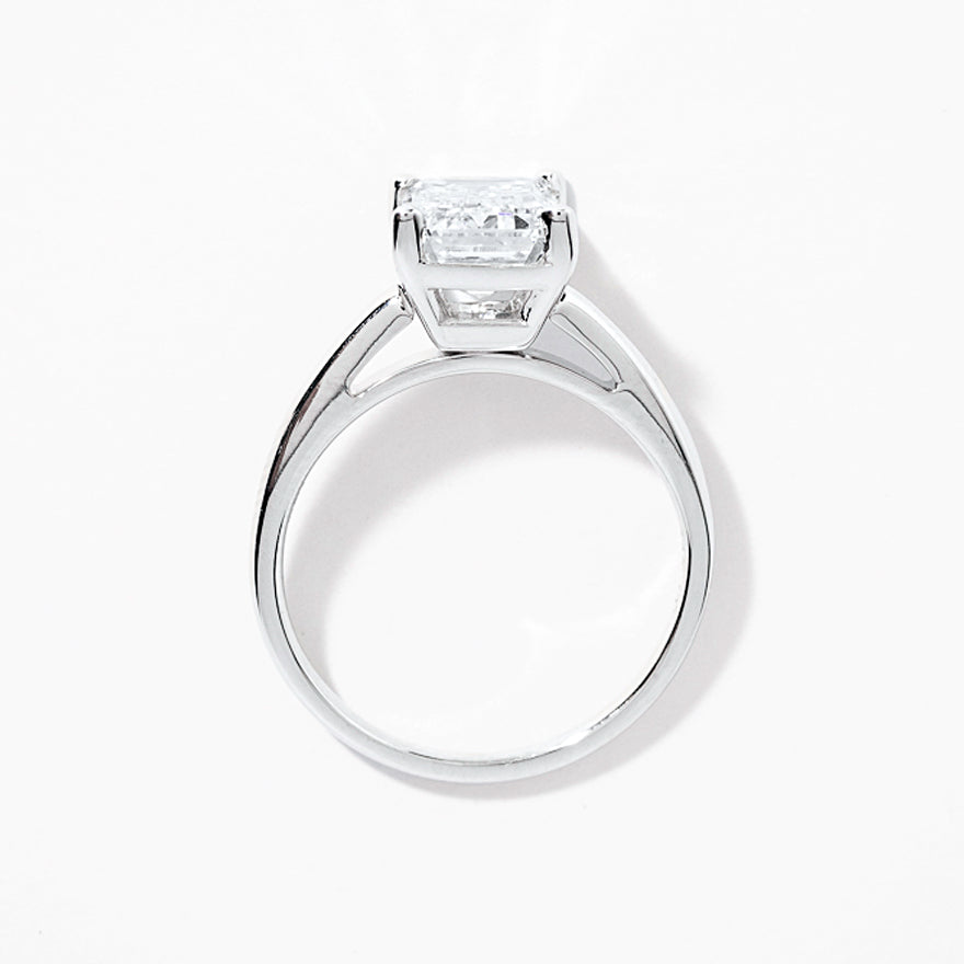 Lab Grown Emerald Cut Diamond Engagement Ring 14K White Gold