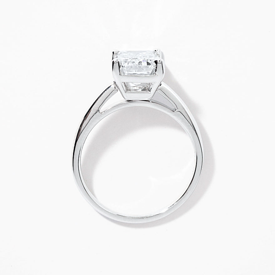 Lab Grown Emerald Cut Diamond Engagement Ring in 14K White Gold (3.00 ct tw)