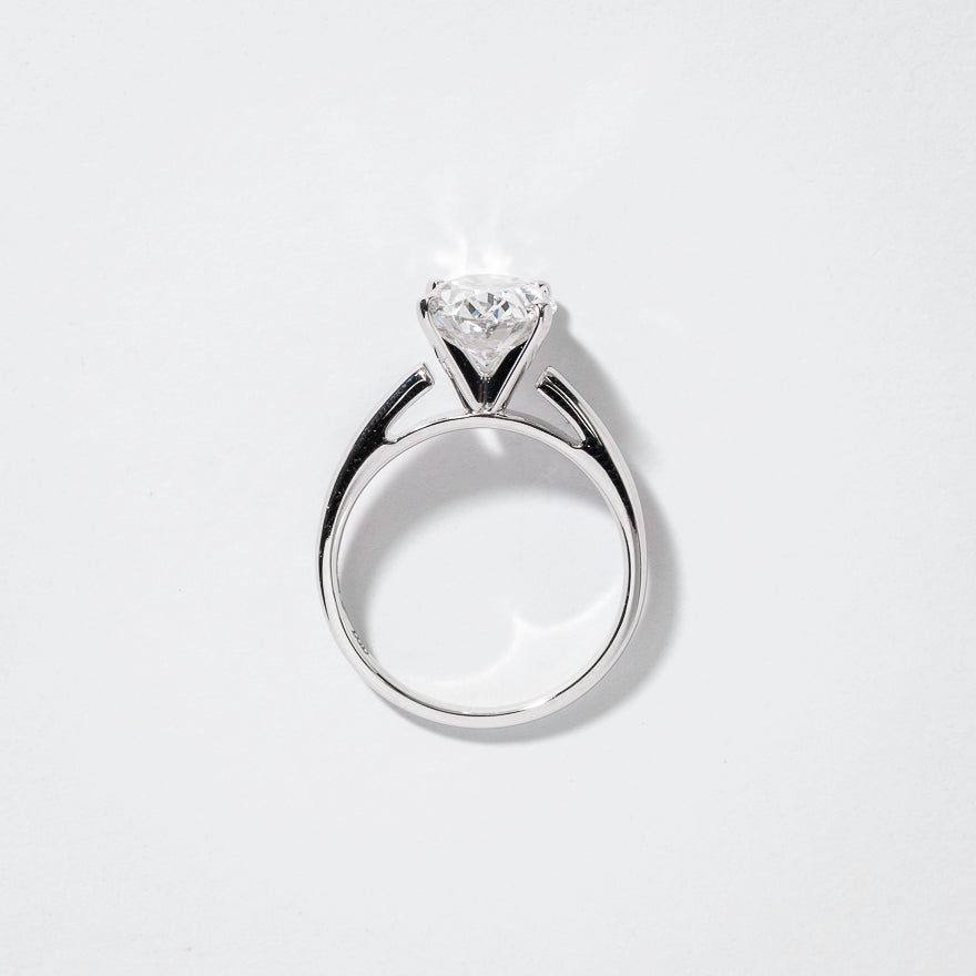 Lab Grown Oval Cut Diamond Engagement Ring in 14K White Gold (3.00 ct tw)