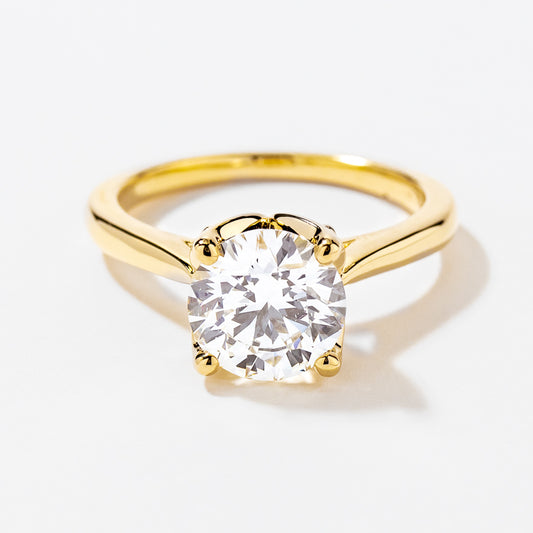 Lab Grown Round Cut Diamond Engagement Ring in 14K Yellow Gold (2.00 ct tw)