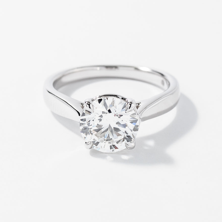 Lab Grown Round Cut Diamond Engagement Ring 14K White Gold (2.00 ct