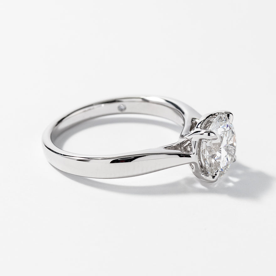 Lab Grown Round Cut Diamond Engagement Ring 14K White Gold (2.00 ct