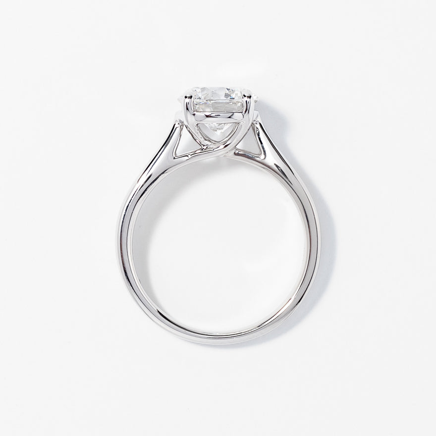 Lab Grown Round Cut Diamond Engagement Ring in 14K White Gold (2.00 ct tw)