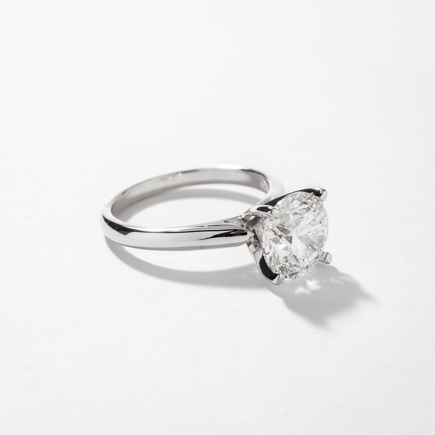 Lab Grown Round Cut Diamond Engagement Ring in 14K White Gold (3.00 ct tw)