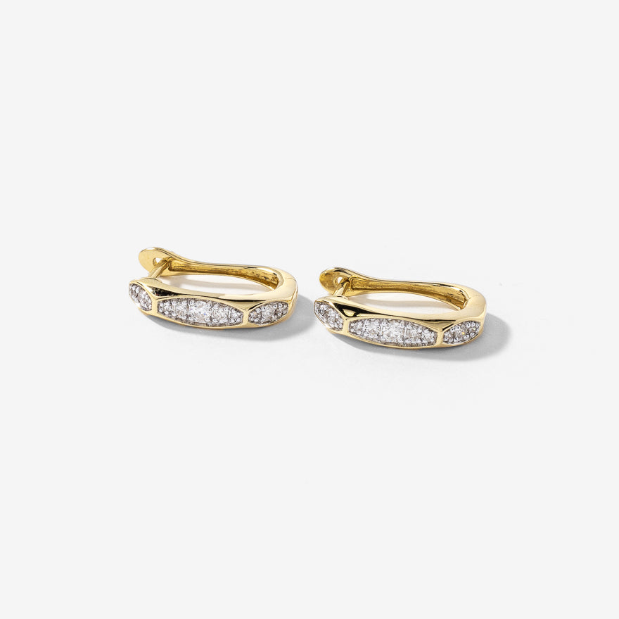 J Hook Diamond Earrings in 10K Yellow Gold (0.25 ct tw)