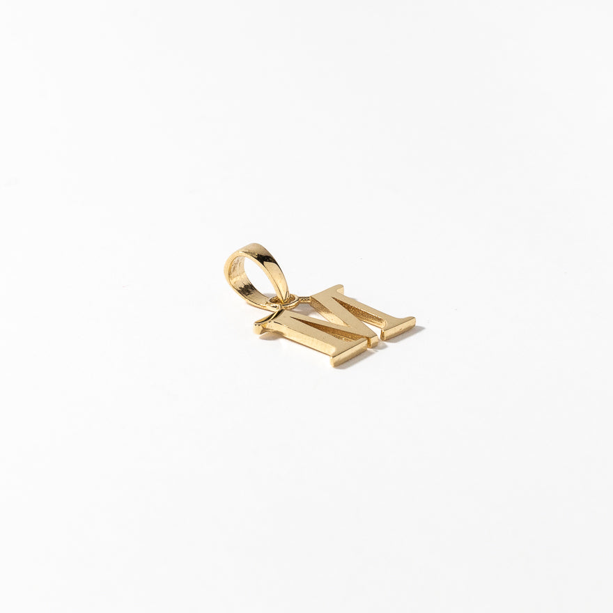 "M" Initial Pendant in 10K Yellow Gold