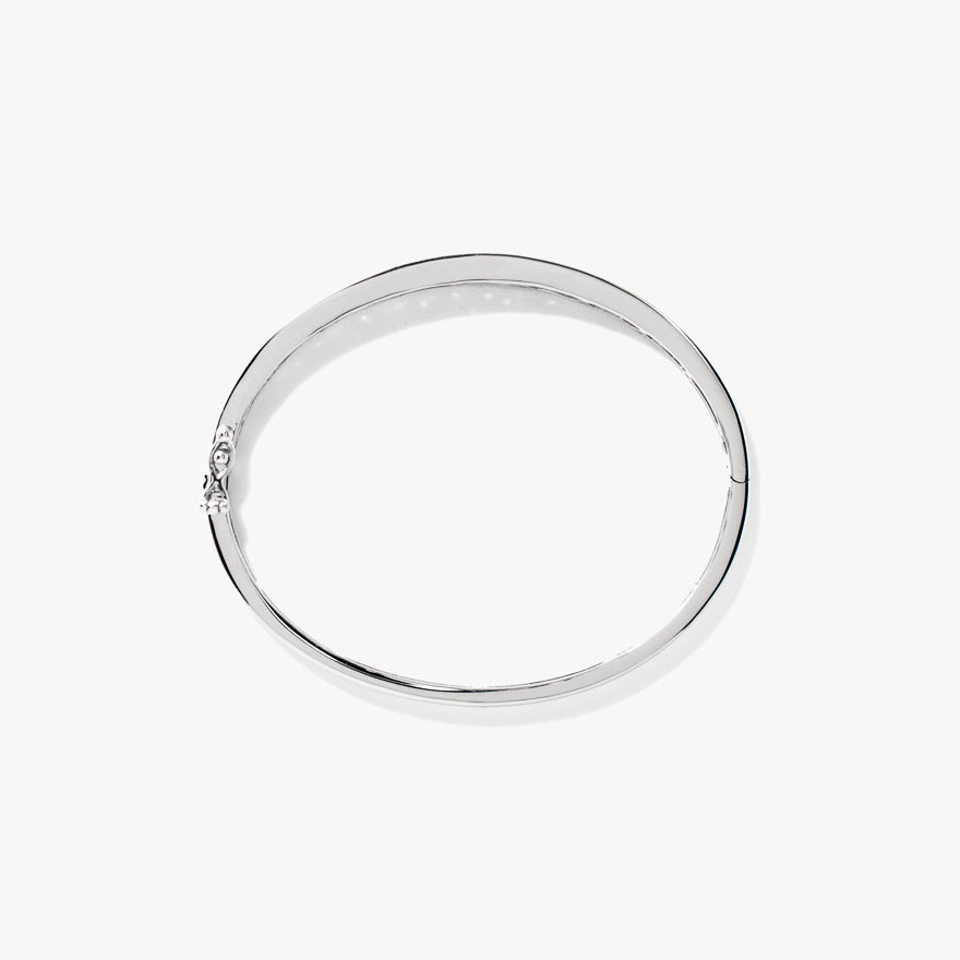 Lab Grown Diamond Bangle Bracelet In 14K White Gold (3.00 ct tw)